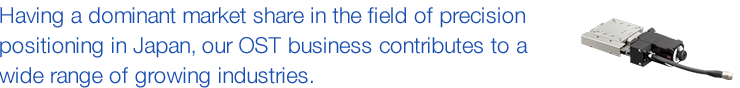 Having a dominant market share in the field of precision positioning in Japan,
our OST business contributes to a wide range of growing industries.
